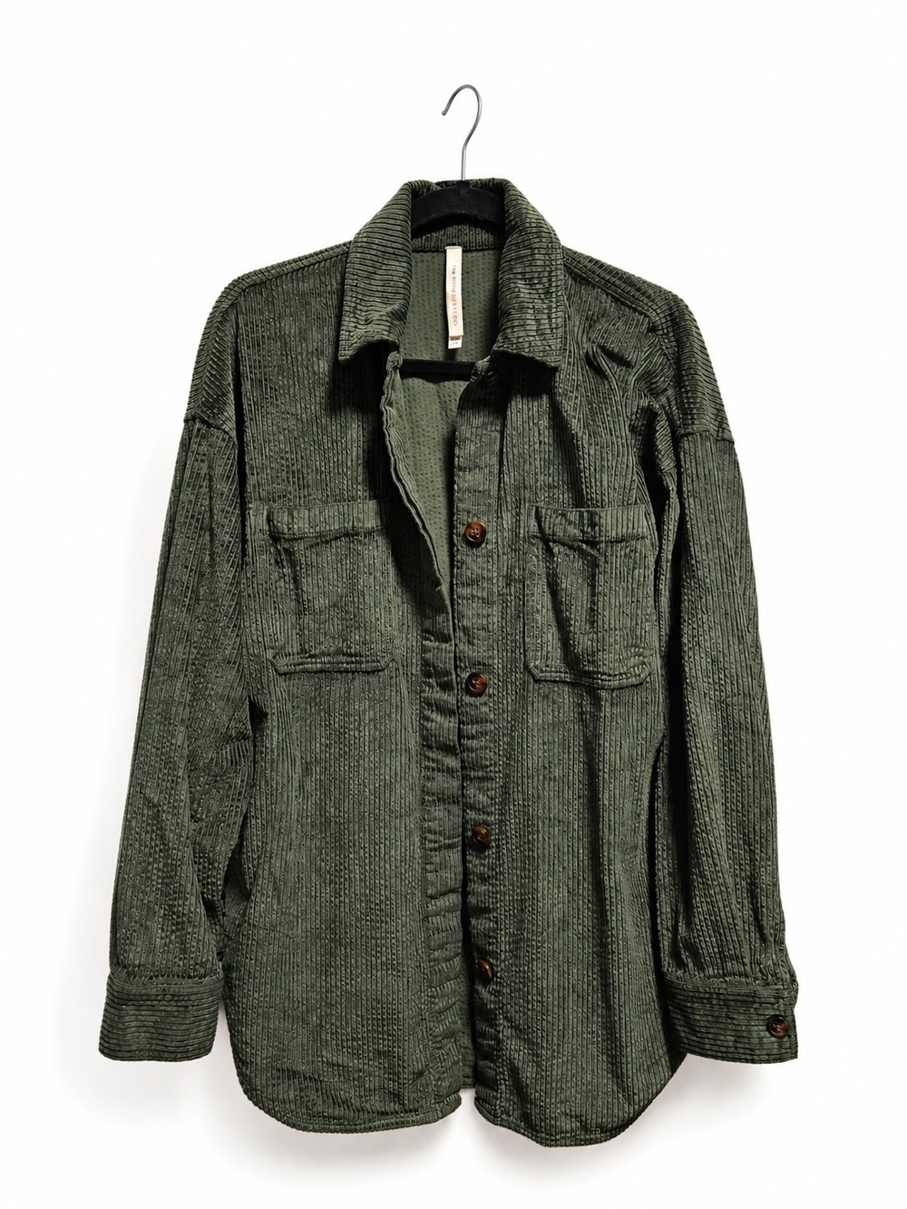 Aritzia Babaton Oversized Green Corduroy Shacket Size S - Picture 2 of 5